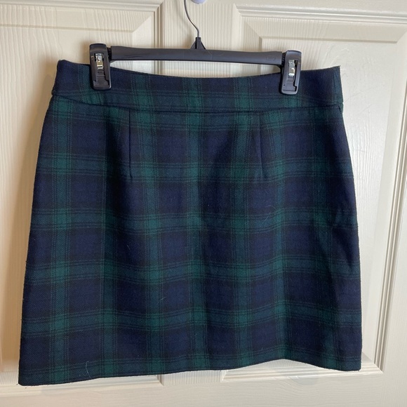Loft black watch Plaid Green and Black Women's Skirt 8 - Picture 3 of 13